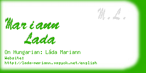 mariann lada business card